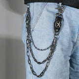 HIP HOP FIVE POINTED STAR THREE LAYER JEANS CHAIN_CWMM4869