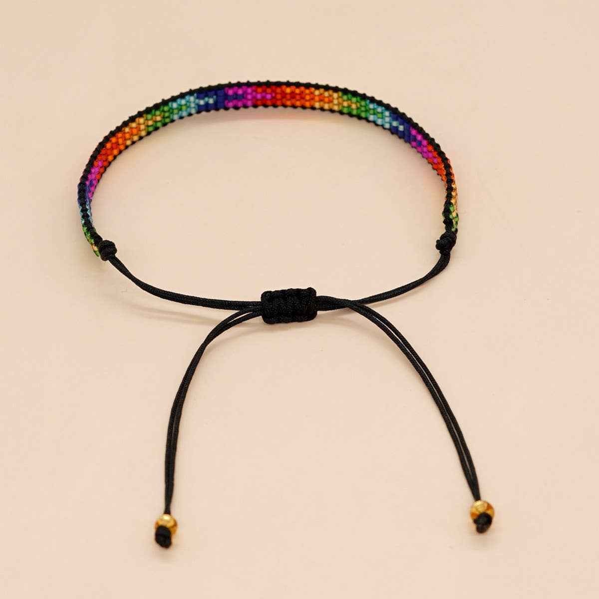 COLORFUL 3 ROW RICE BEAD BRAIDED BRACELET_CWMM3846