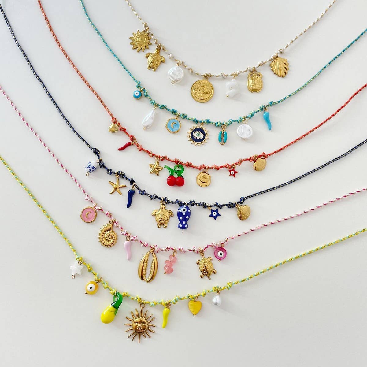 Unique Rope Chain Necklace Lotus Feather Elephant_Cwaje05663