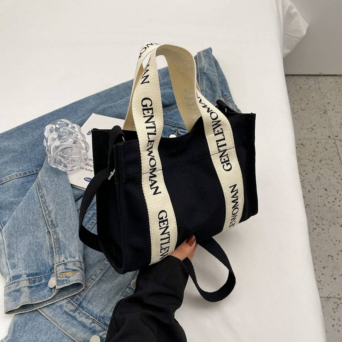 NEW CASUAL LETTER BASKET CANVAS SHOULDER BAG_CWAB2675