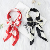 FLORAL SATIN SCARF FOR COMMUTING SUN PROTECTION_CWASC1163