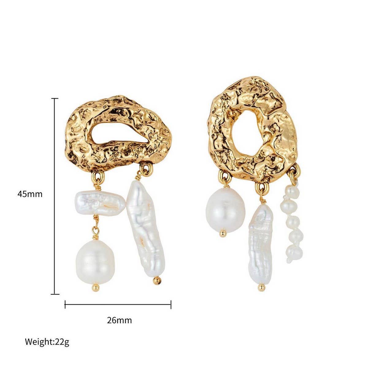 Trendy Gold Cloud Pearl Stainless Steel Earrings