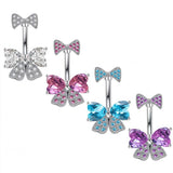 BEST SELLING COPPER BOW ZIRCON BELLY BUTTON RING_CWMM9462