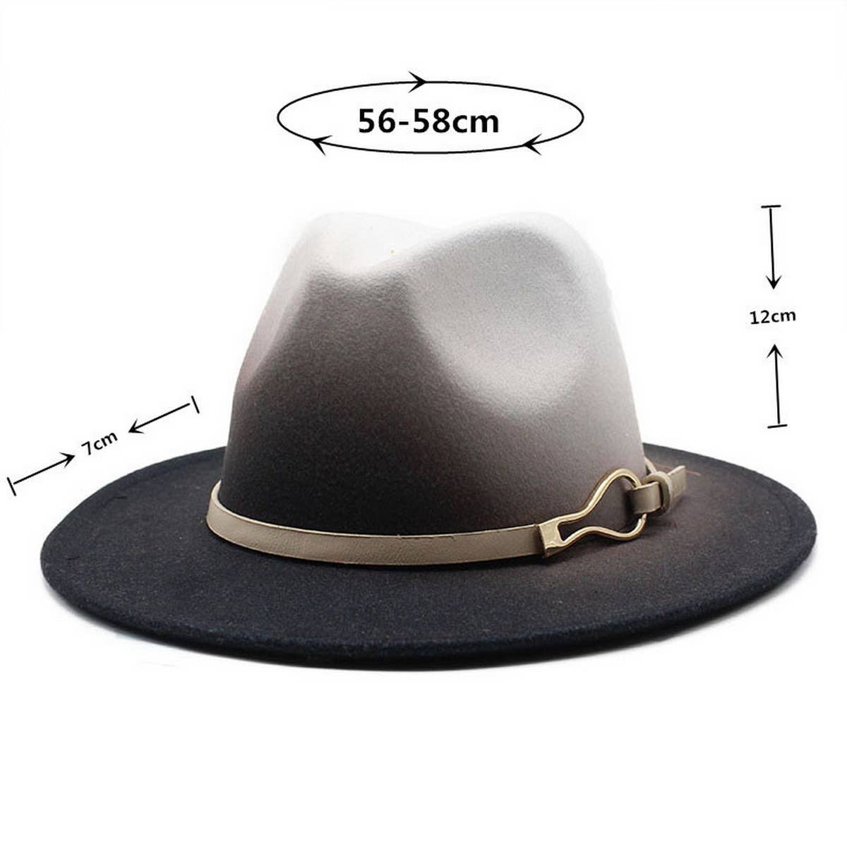 FASHION GRADIENT TWO COLOR THICK FELT HAT JAZZ HAT_CWAH0817