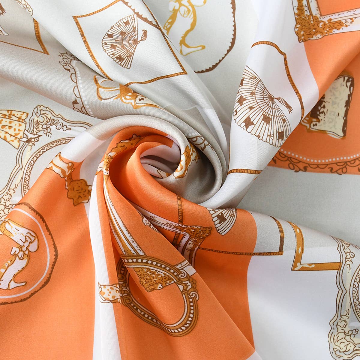 RETRO PRINT FRESH FLORAL SQUARE SCARF_CWASC1155