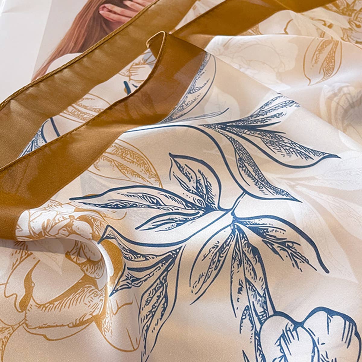 SILKY PRINT SCARF WRAP CHIC BEACH SUN COVER_CWASC0523