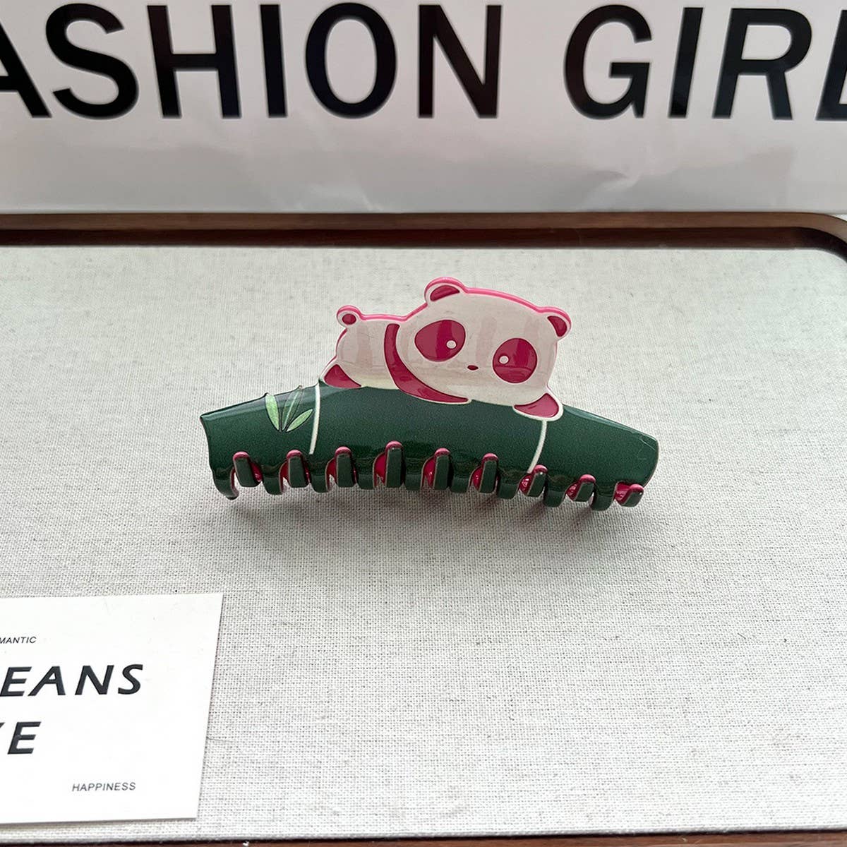PANDA ACETATE HAIR CLAW CUTE CHINESE STYLE CLIP_CWAHA5750
