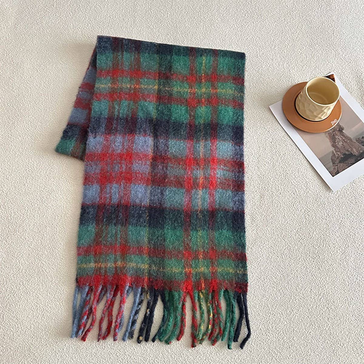 30 WOOL BLEND PLAID SCARF DESIGNER WINTER STYLE_CWASC2370