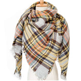 SOFT CHUNKY CHECKED GIANT SCARVES SHAWL CAPE_CWASC0107