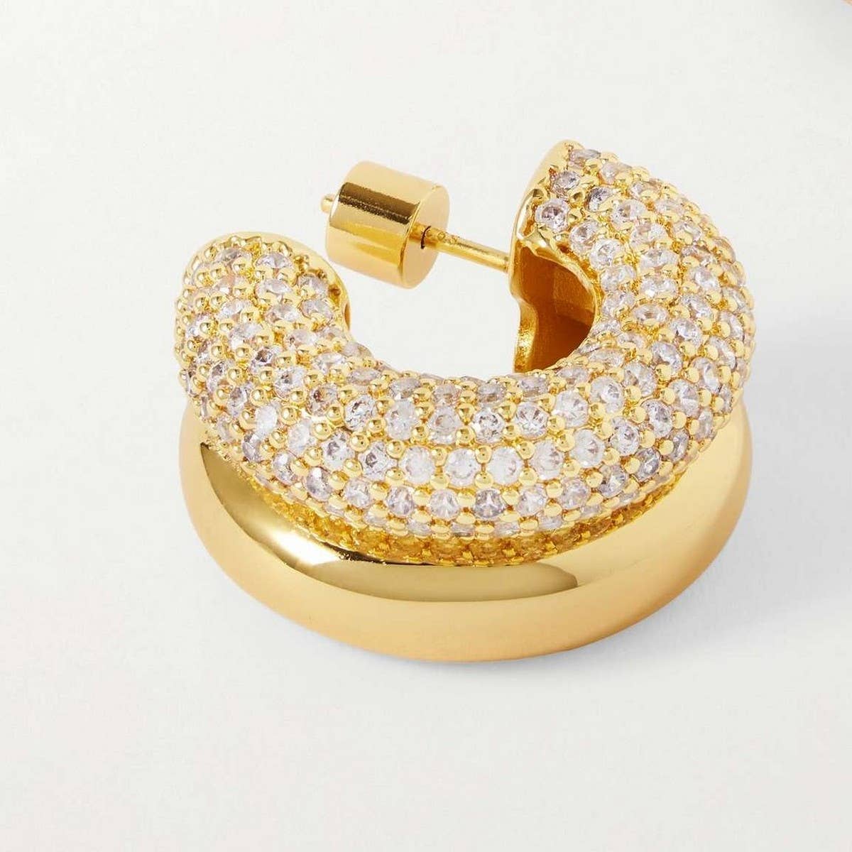ELEGANT DOUBLE HOOP C SHAPED ZIRCON STUD EARRINGS_CWAJE5065
