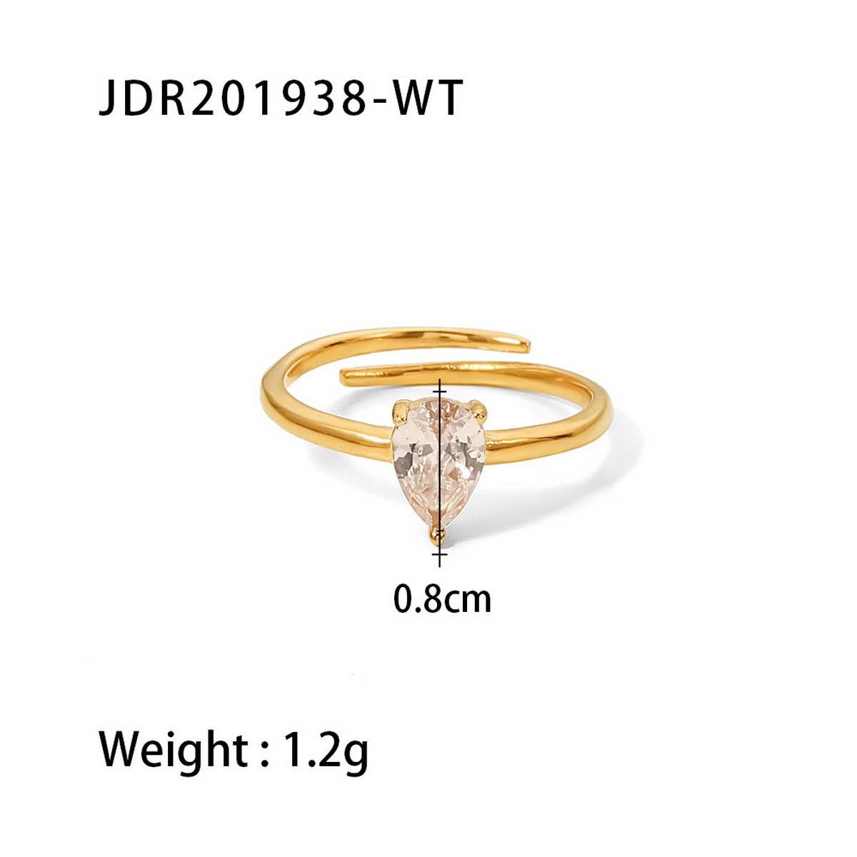 FRENCH FASHIONABLE DROP SHAPE ADJUSTABLE RING_CWAJE1399