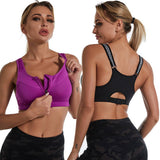 NON WIRED ZIPPER PLUS SIZE SPORTS BRA_CWMU0296