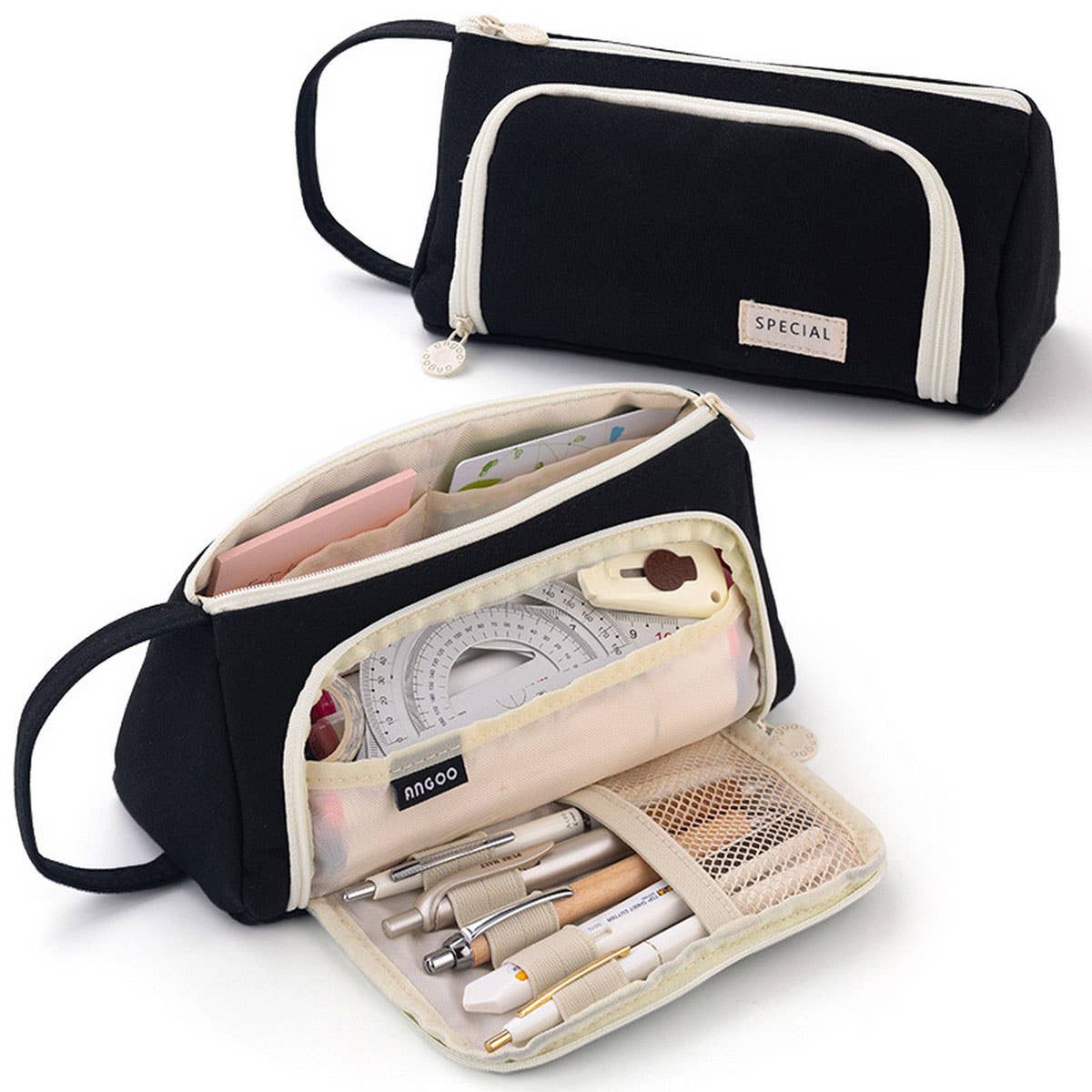 HIGH VALUE CANVAS WINDOW PENCIL CASE_CWMM1977
