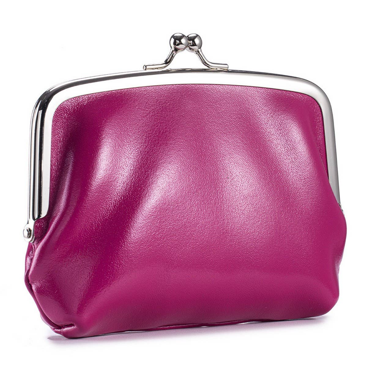 Vintage Leather Coin Wallet Double Clip Pouch_Cuab00386