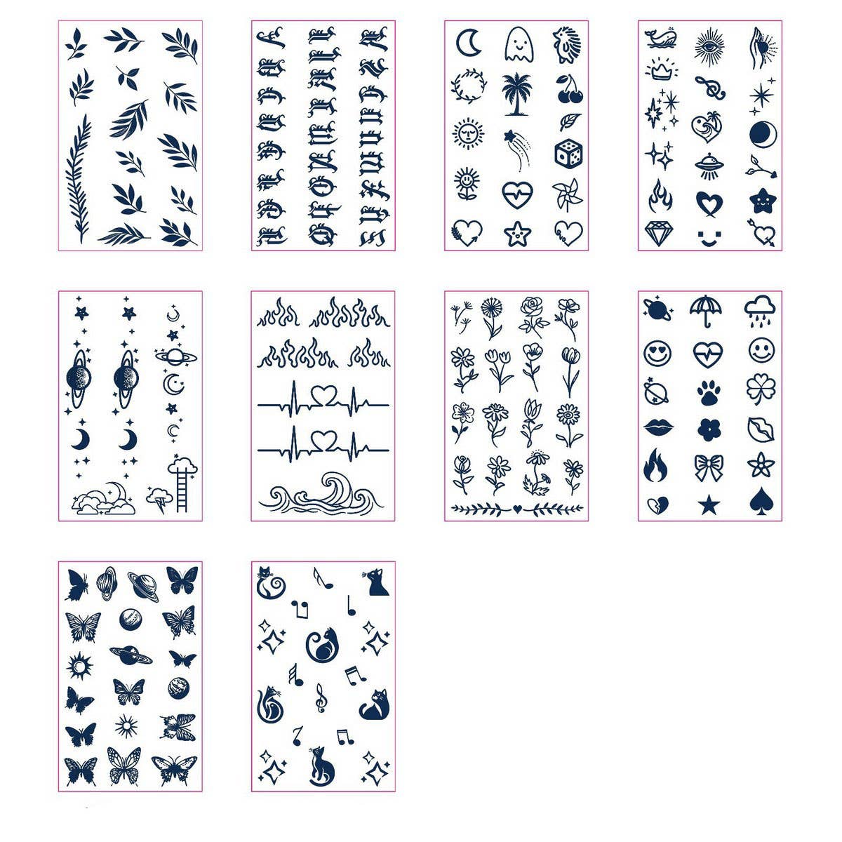 HERBAL JUICE FINGER TATTOOS CUTE MINIMAL STYLE_CWMM8266