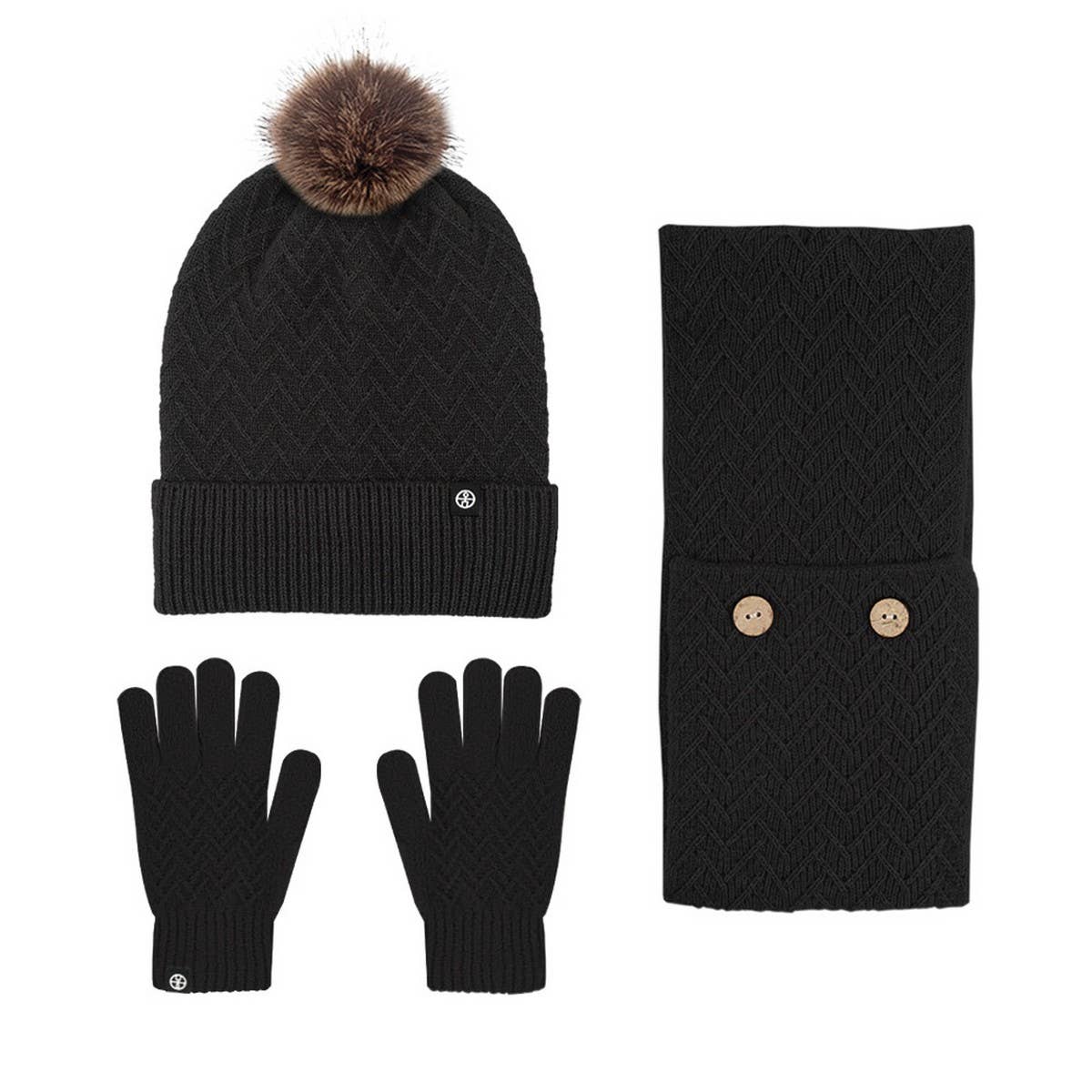 COLD PROOF WOOL BALL KNITTED THREE PIECE SUIT_CWMM2870