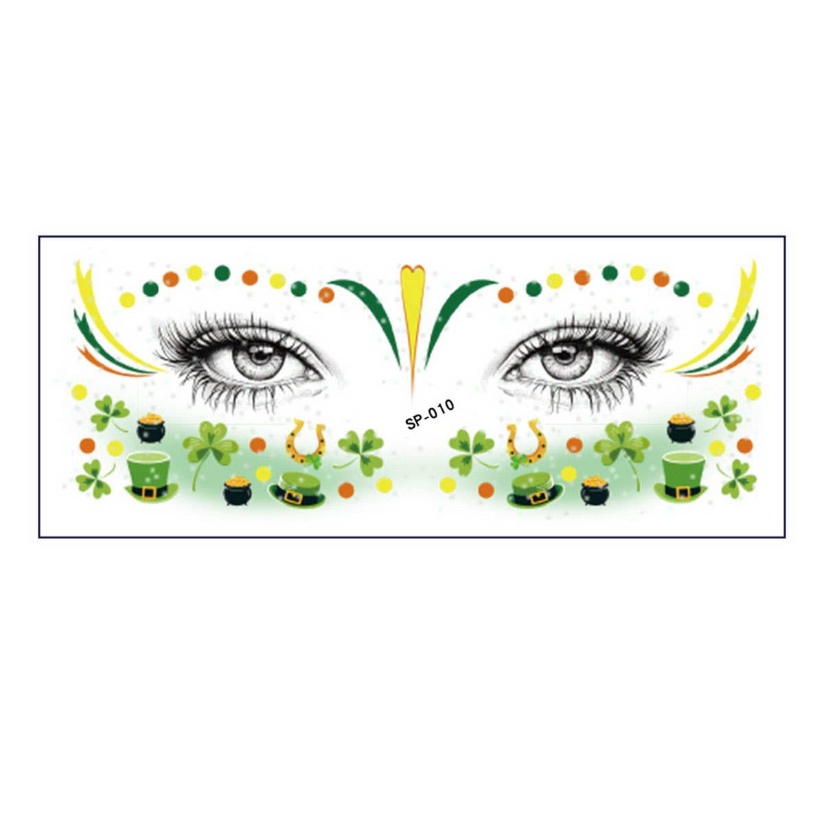 LUCKY CLOVER FACE STICKERS WATERPROOF TATTOOS_CWMM8373