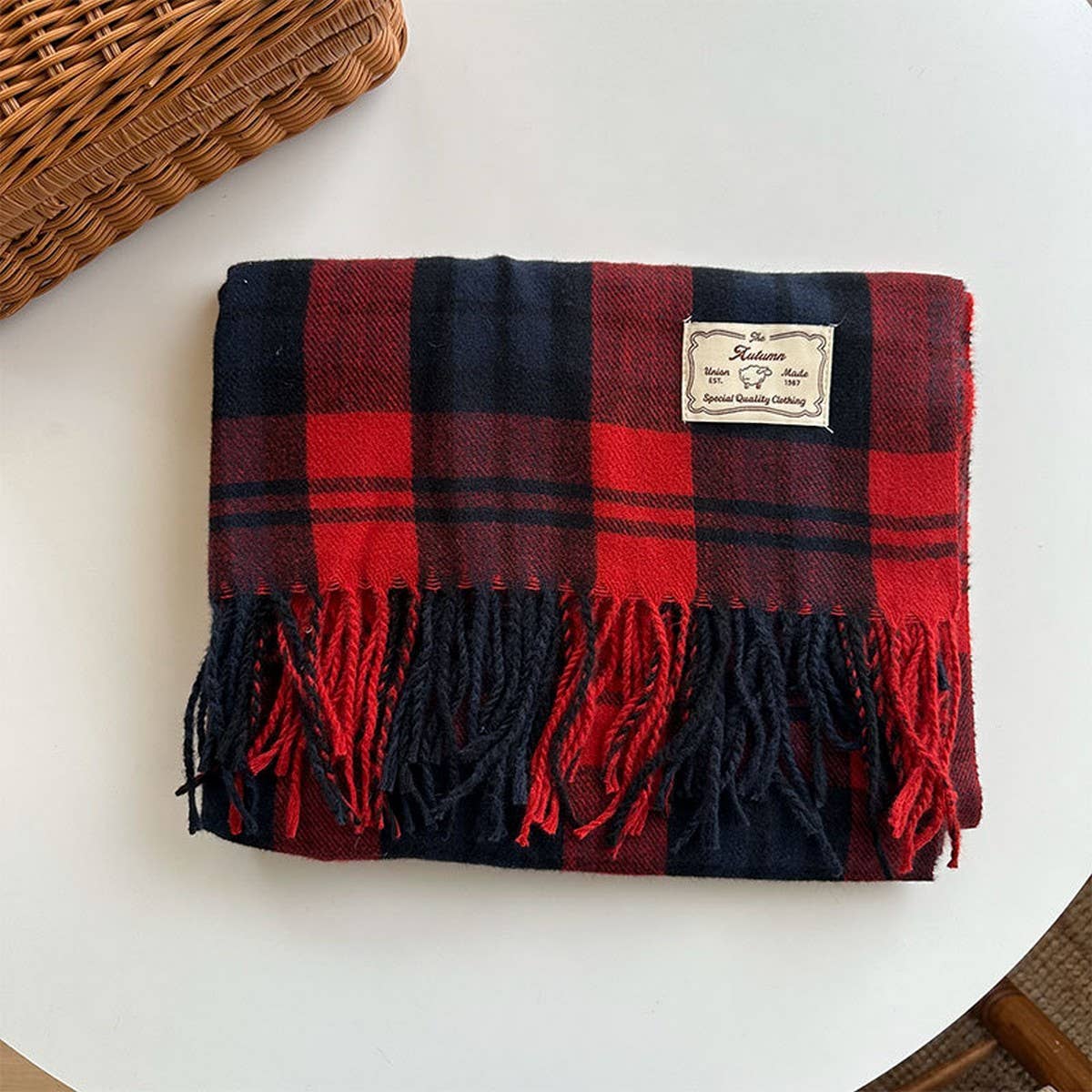 PLAID COLORBLOCK SCARF CLASSIC WINTER WRAP_CWASC2347