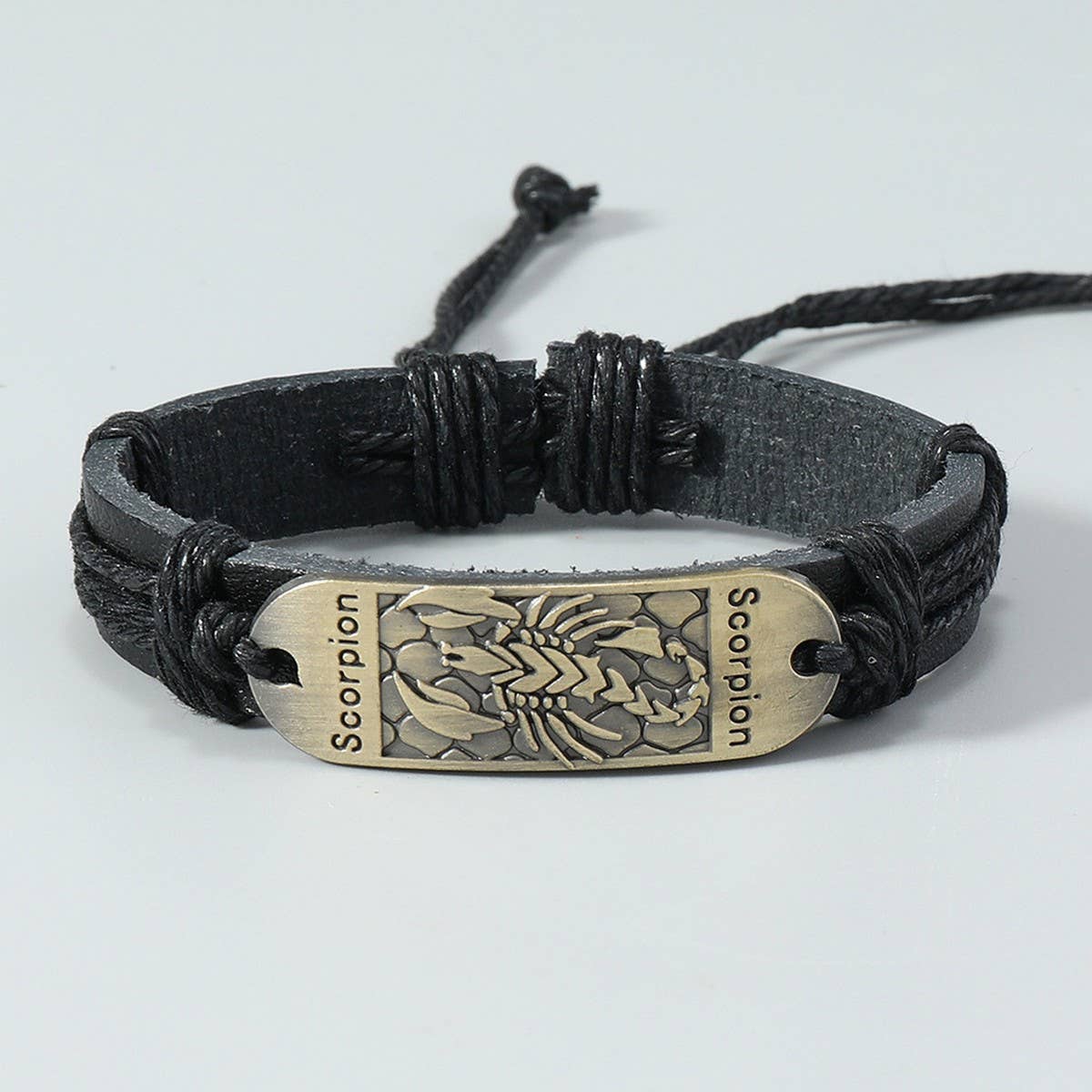 SIMPLE HAND WOVEN VINTAGE LEATHER BRACELET_CWMM4521