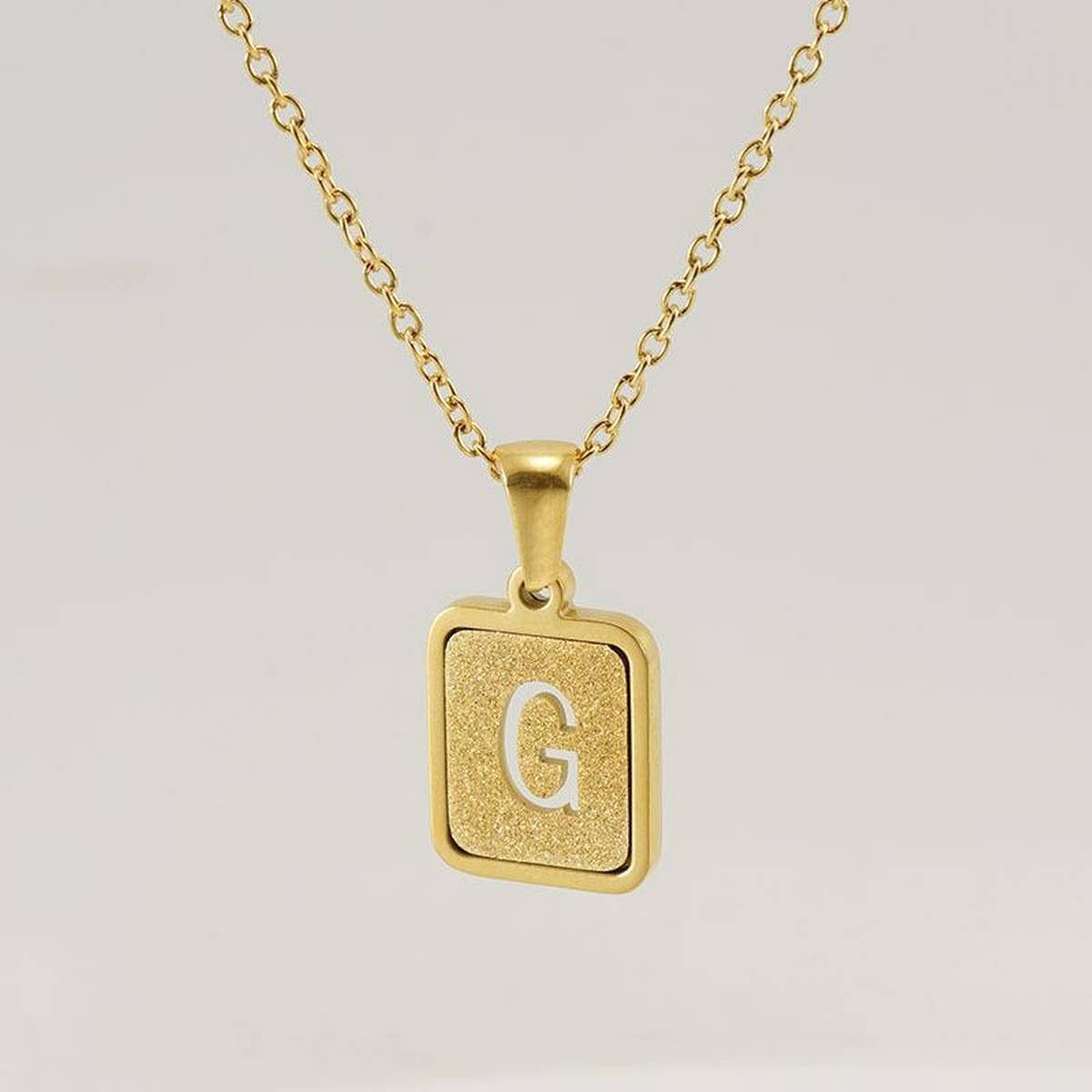FASHION 26LETTER STAINLESS STEEL PENDANT NECKLACE_CWAJE0678