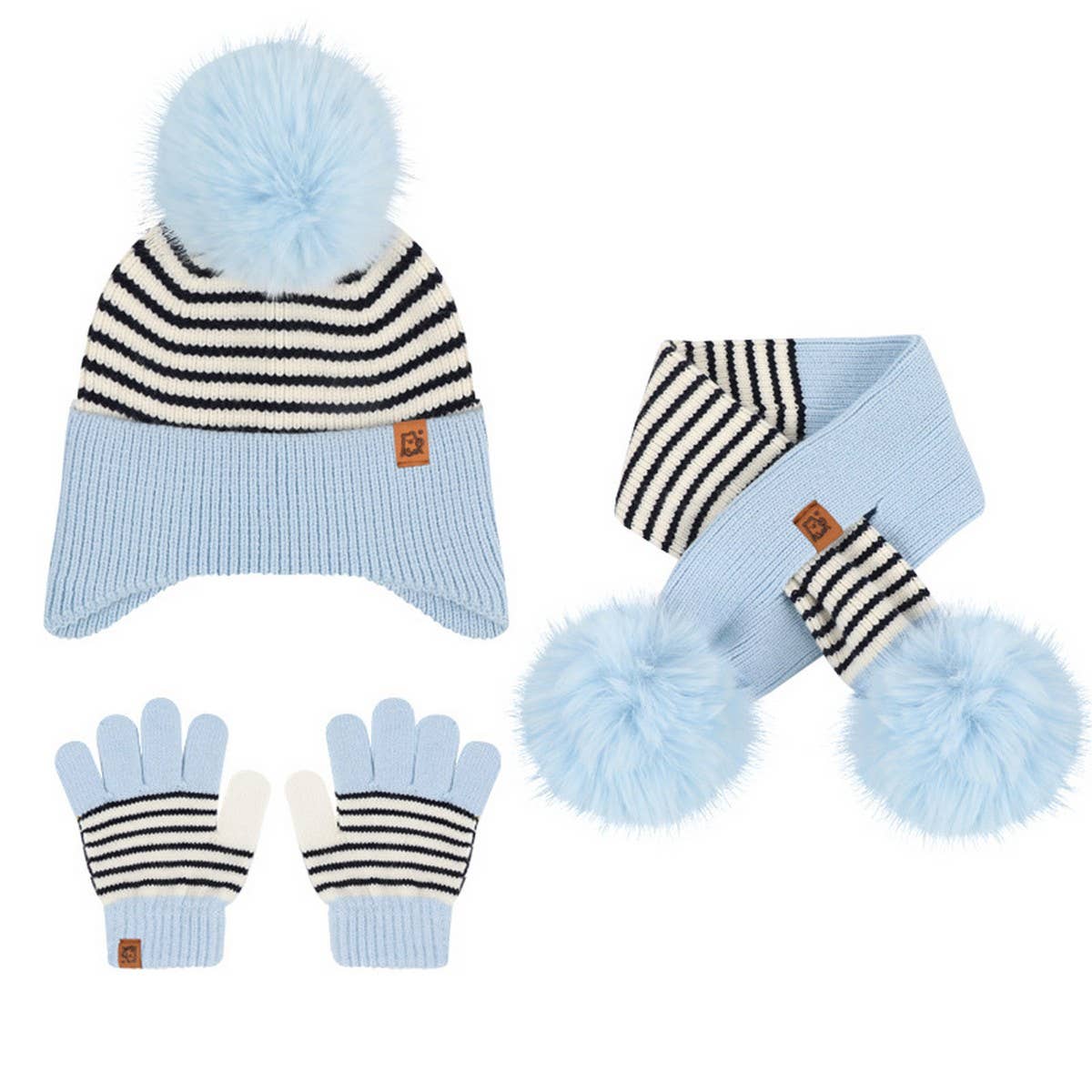 CHILDRENS WINTER WARM KNITTED THREE PIECE SUIT_CWMM2805