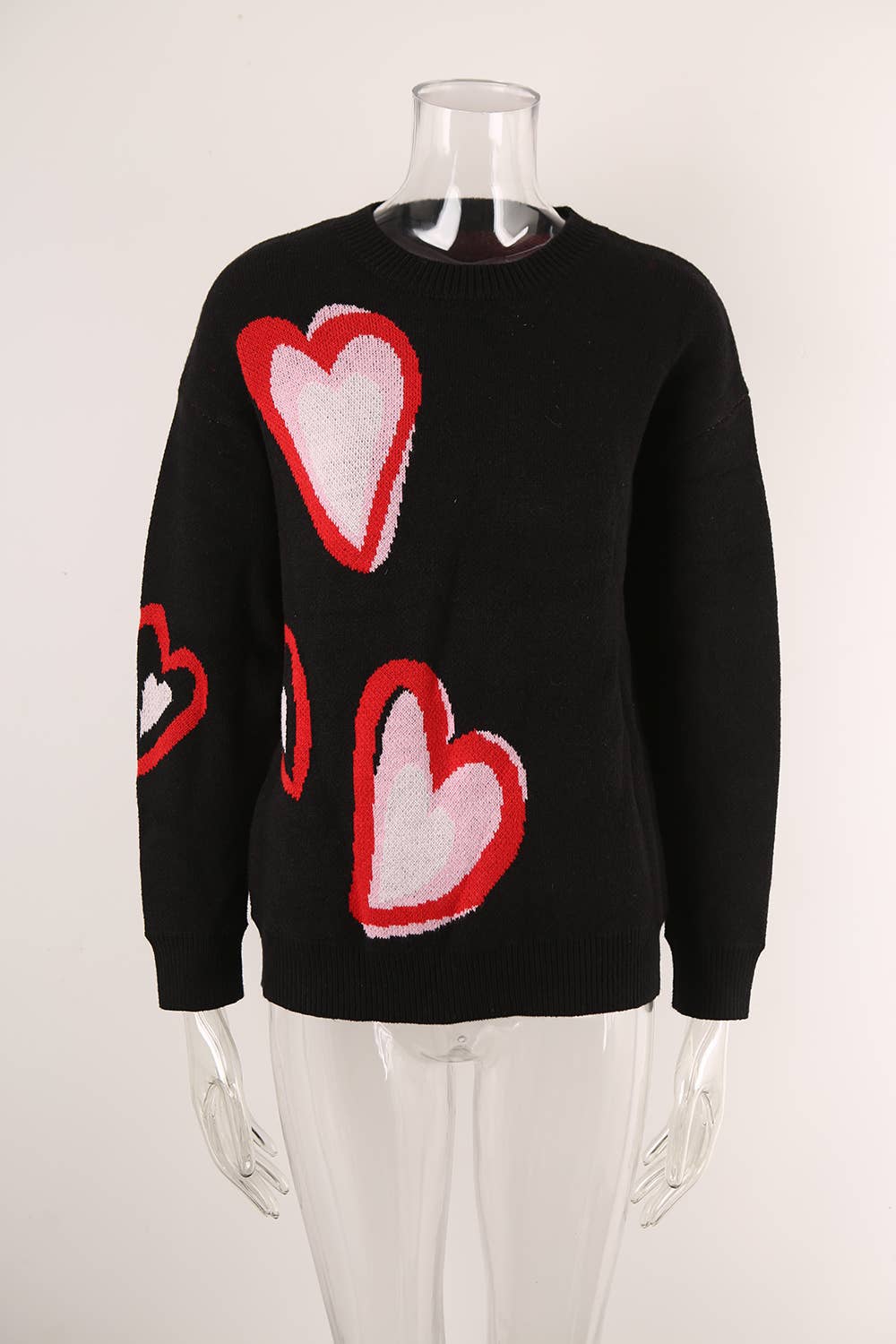 Valentines Day Heart Peach Sweater Knit