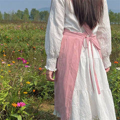 LARGE SIZE KOREAN STYLE SOLID COLOR COTTON APRON_CWMM5842