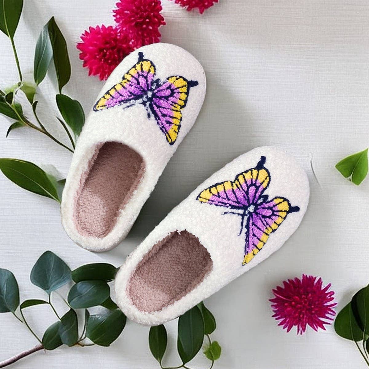 HOME COLORFUL BUTTERFLY COTTON SLIPPERS_CWSHS0767
