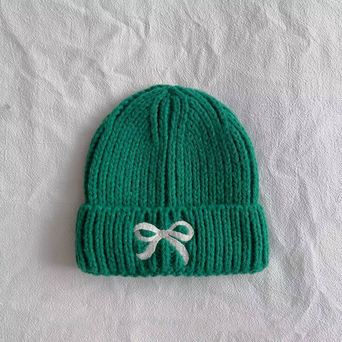 PERSONALIZED BOW CHILDRENS WARM KNITTED HAT_CWAH2927