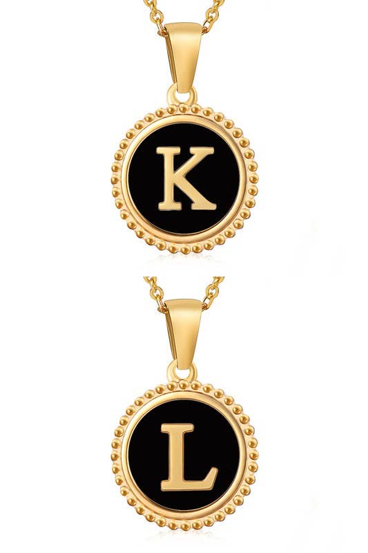 SIMPLE ROUND ALPHABET INITIALS PENDANT NECKLACE_CWAJE215