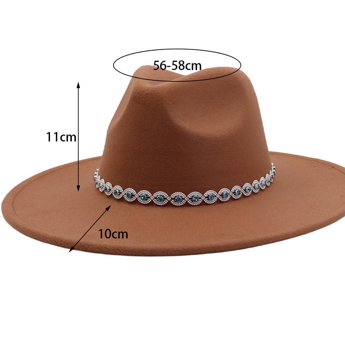 ETHNIC STYLE WOOL BLEND FEDORA HAT MEN WOMEN_CWAH04388