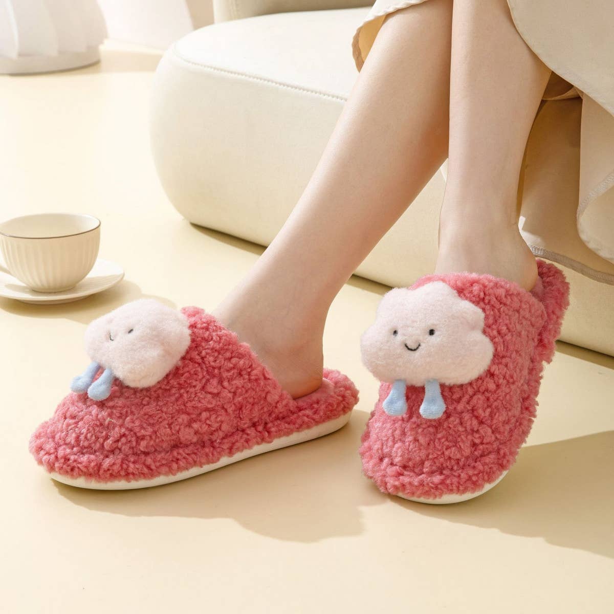 HOME FASHION CLOUD PLUSH SLIPPERS_CWSHS0831