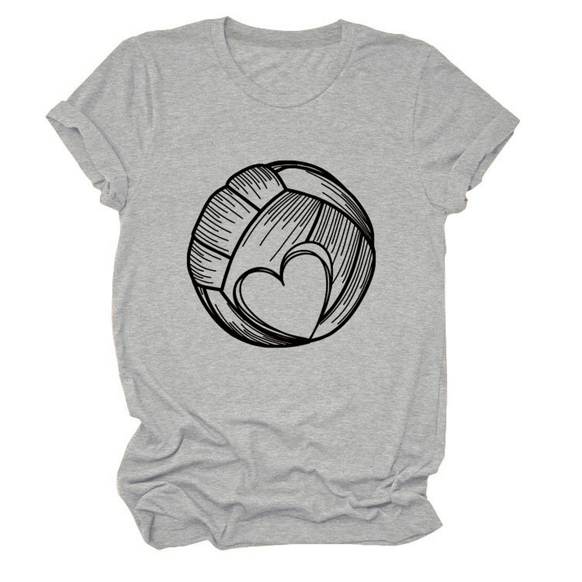 LOVE FOOTBALL T SHIRT CASUAL PLUS SIZE TOP_CWTTSL0509