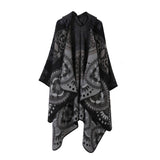 Vintage Hooded Cape Faux Cashmere Shawl Cape_Cwasc2271