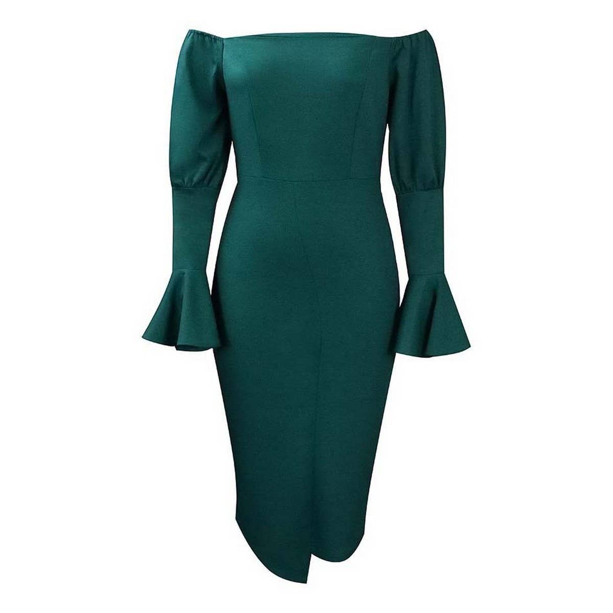 Trumpet Sleeve Hip-Hugging Tight Fashion Dress_Cwdsd6139