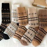 Extra Thick Wool Fair Isle Winter Socks_Cwms03218