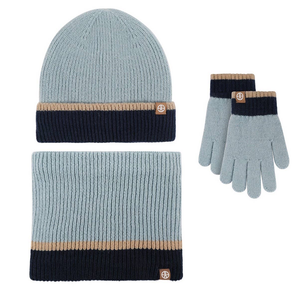 Winter Childrens Knitted Color Matching Scarf Set_Cwmm2872