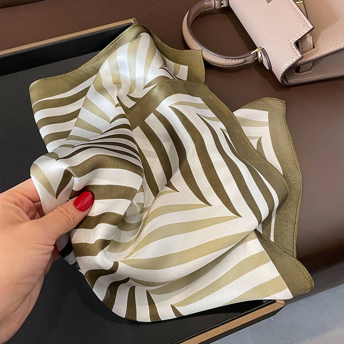 Stylish Striped Bohemian Square Scarf_Cwasc0631