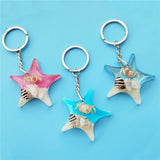NEW STARFISH SHAPE ACRYLIC KEYCHAIN PENDANT_CWMM3716
