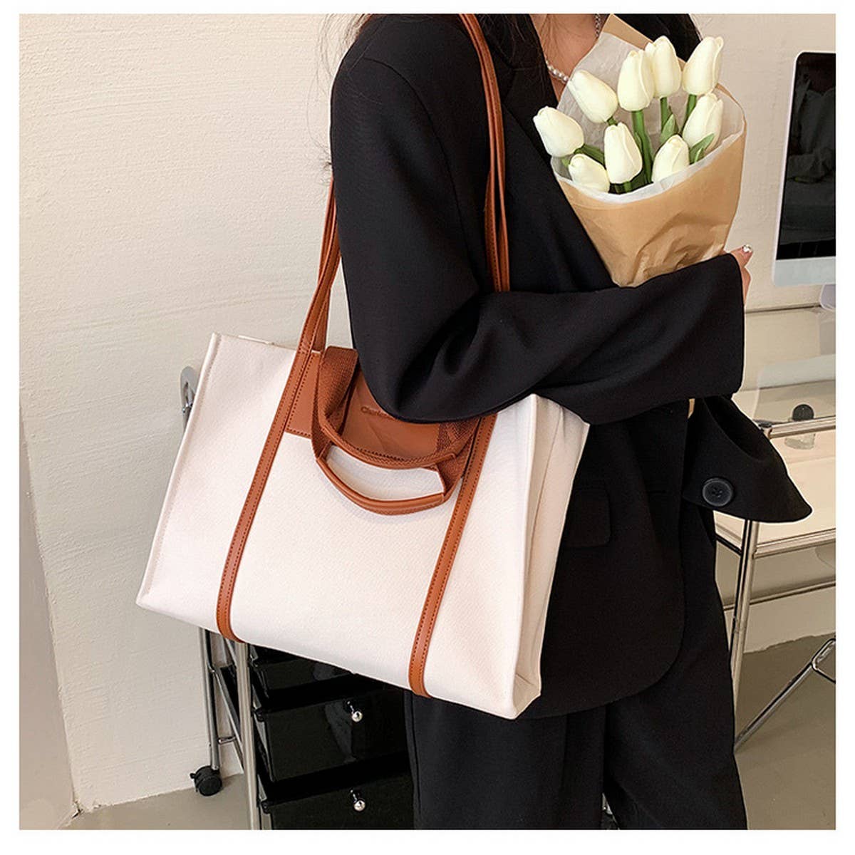 DAILY COMMUTING FASHION SHOULDER BAG TOTE BAG_CWAB1384