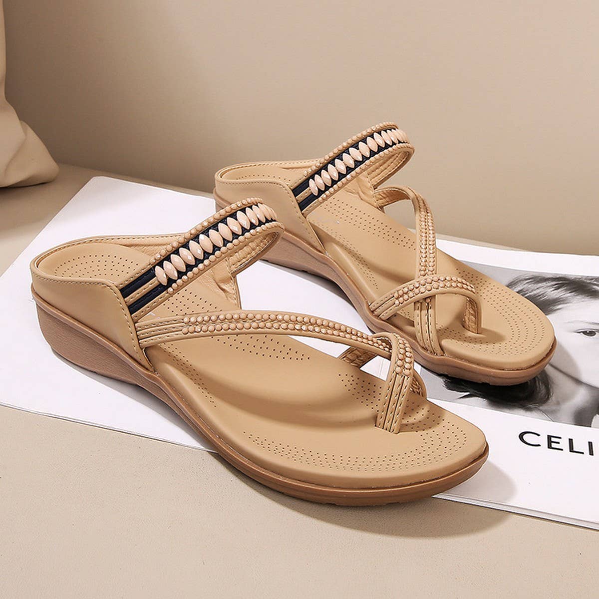 CROSS STRAP COMFORTABLE CASUAL SANDALS SLIPPERS_CWSHS0529