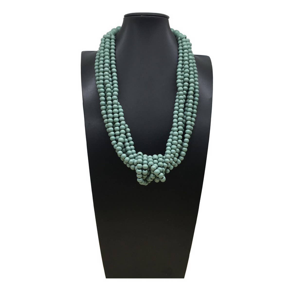 BOHEMIAN MULTI LAYER WOODEN BEAD KNOT NECKLACE_CWMM4735