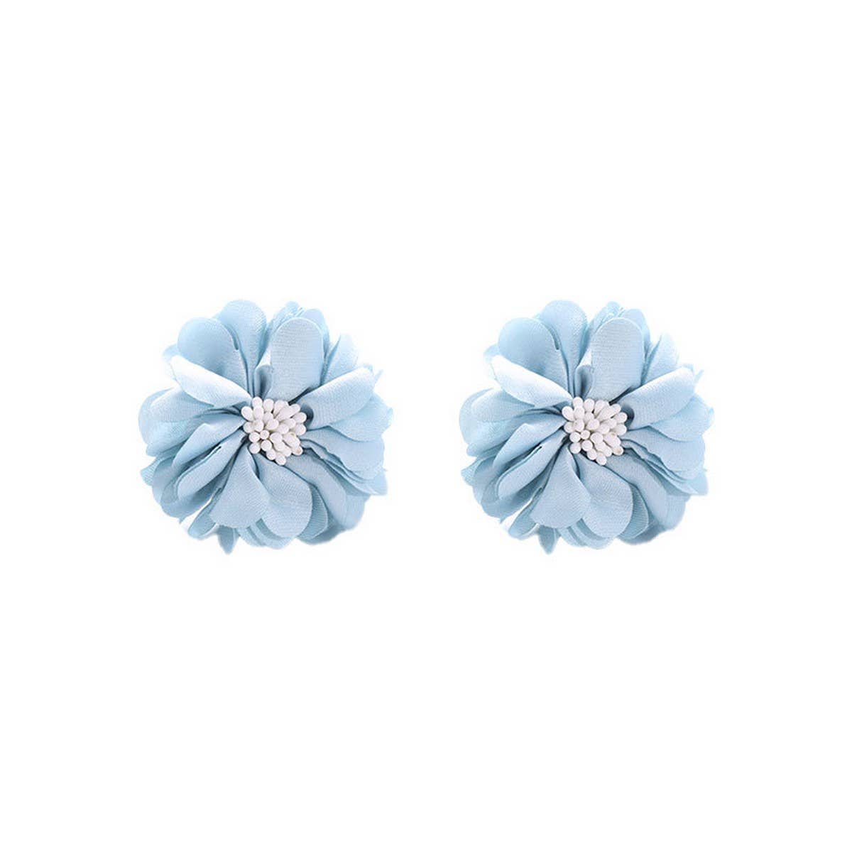 HANDMADE FABRIC FLOWER STUD EARRINGS MINIMALIST_CWMM6257