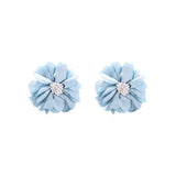 HANDMADE FABRIC FLOWER STUD EARRINGS MINIMALIST_CWMM6257