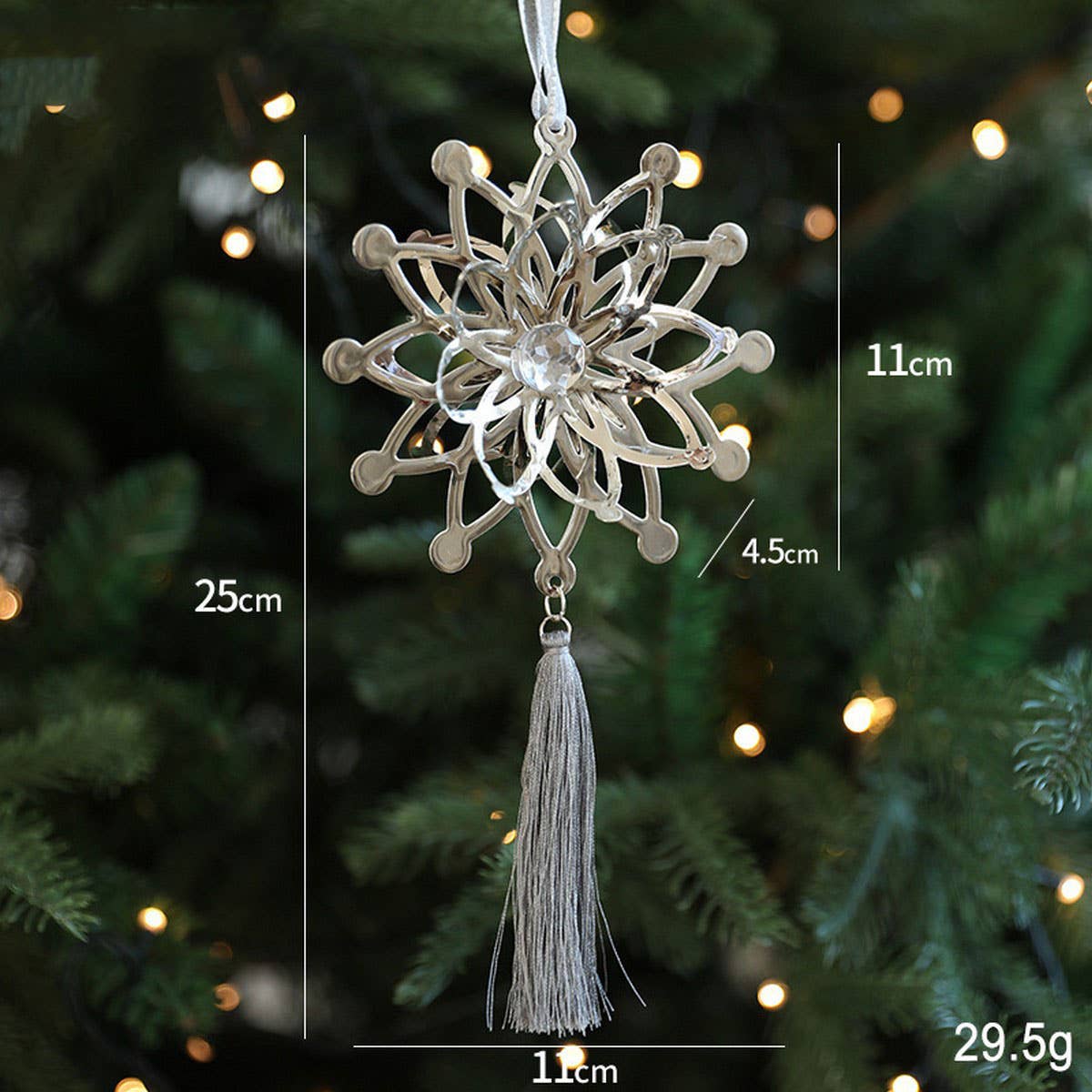 GOLD METAL SNOWFLAKE HANGING XMAS TREE DECOR_CWMM9680