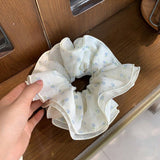 PINK FLORAL 4 LAYER SCRUNCHIE FOR LOW BUNS_CWAHA5517