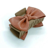 LARGE RETRO PU LEATHER DOUBLE SIDED BOW CLIP_CWAHA6375