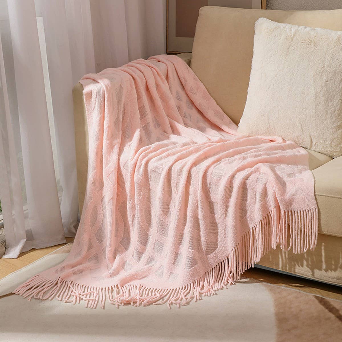 SOFT WARM AND COMFORTABLE TASSEL SOFA BLANKET_CWMM0215