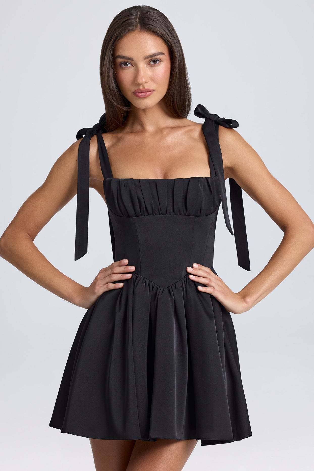 Stylish Square Neck High Waist Halter Dress