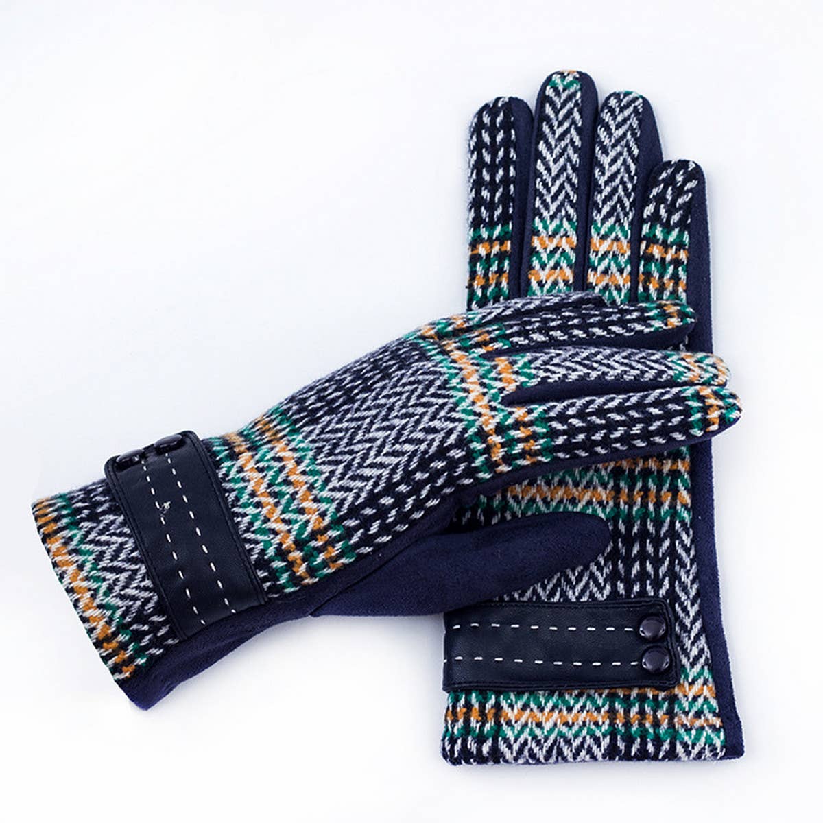Plaid Fleece Warm Breathable Gloves_Cwag0071